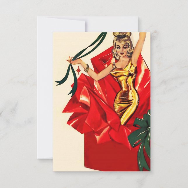 Retro 60 år jul Inbjudan. Inbjudningar (Framsida)