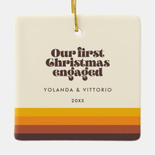 Retro 60-årsjubileum vintage Första julklapp med f Julgransprydnad Keramik