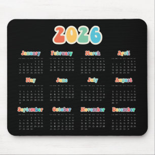 Retro 60-årskalender Hippie 2025 Black Musmatta