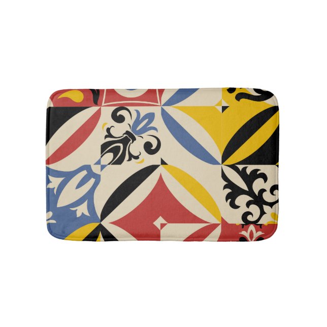 Retro 60 Azulejos Geometric Mönster Badrumsmatta (Framsidan)