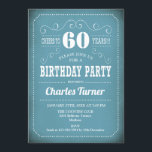 Retro 60:e Födelsedagsfesten - blå vit Inbjudningar<br><div class="desc">60 Födelsedagsfest inbjudan. Elegantens återdesign i ljusblått och vitt. Kan anpassas till vilken ålder som helst!</div>
