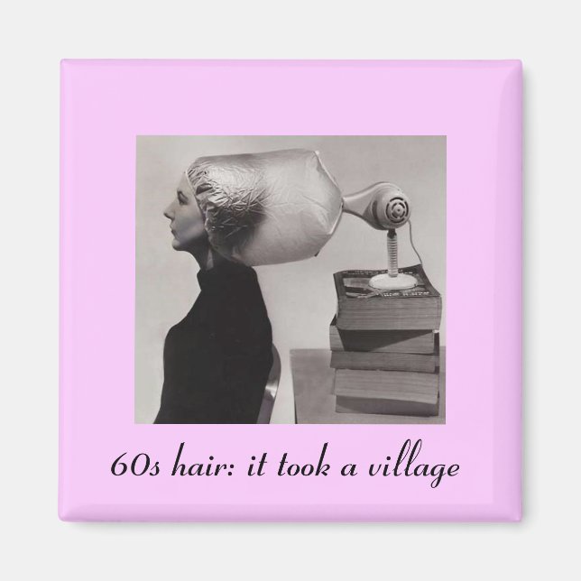 Retro 60 Hair Fridge Magnet (Framsidan)