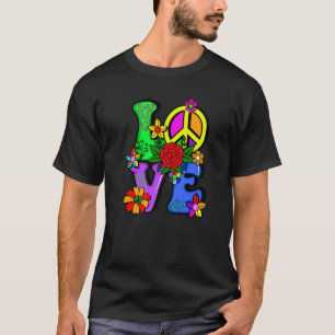 Retro 60:s 70:e Blomströmshämmande Groovy Kärlek P T Shirt