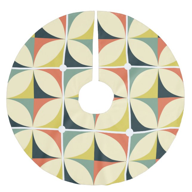 Retro 60:s 70:e geometriska mönster. julgransmatta borstad polyester (Framsidan)