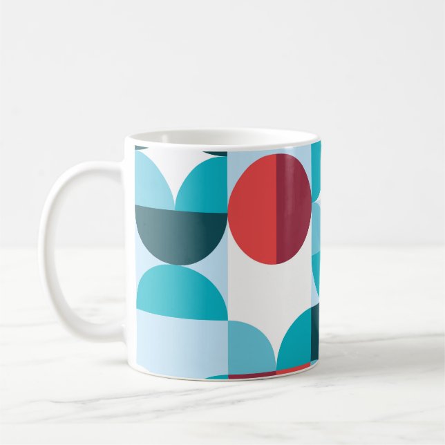Retro 60:s 70:e minimalistiska mönster kaffemugg (Vänster)