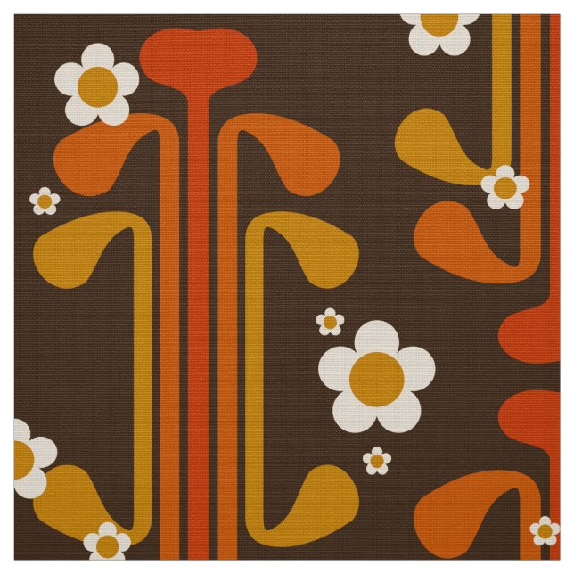 Retro 60 s, 70:s mönster-formaterad väv tyg (Provkarta)