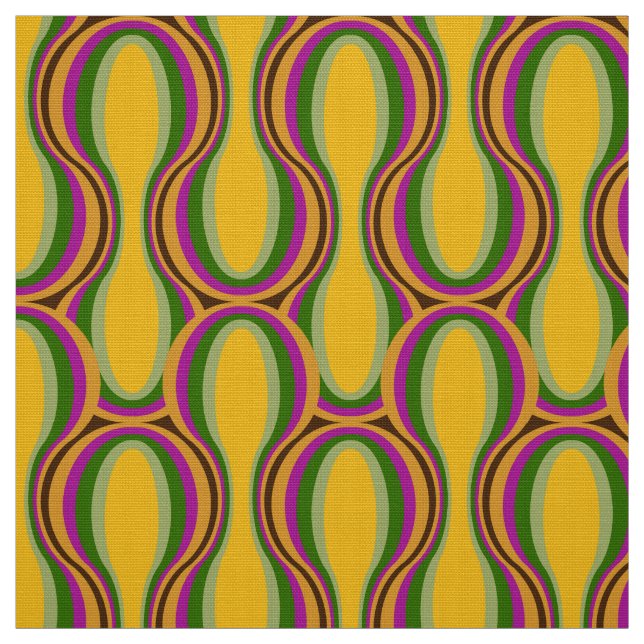 Retro 60 s, 70:s mönster-formaterad väv tyg (Provkarta)