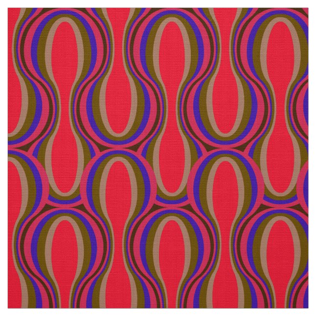 Retro 60 s, 70:s mönster-formaterad väv tyg (Provkarta)