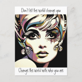 Retro 60:s Ansikte och citat Vykort