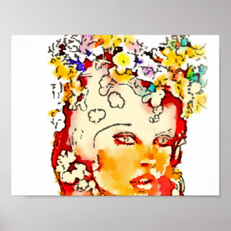 Retro 60 s Babe Poster