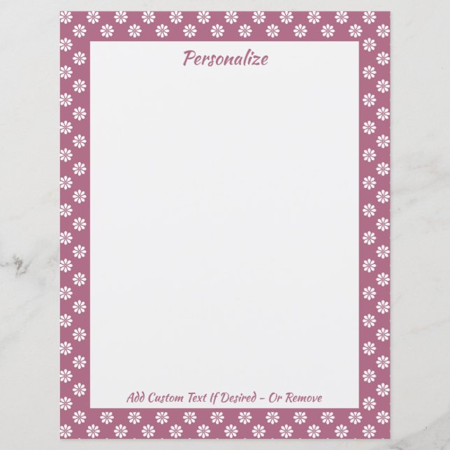 Retro 60 s Flower Lila Flower Mönster Personalize (Framsida)