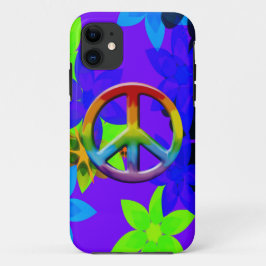 Retro 60:s Flower Power Fredstecken Art iphone cas