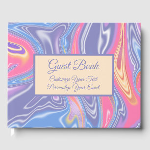 Retro 60 s Psychedelic-Abstrakt Pastel Mönster Gästböcker