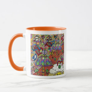 Retro 60 s Psychedelic Magic Mushroom Mugg
