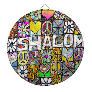 Retro 60 s Psychedelic Shalom KÄRLEK Darttavla