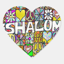 Retro 60 s Psychedelic Shalom KÄRLEK
