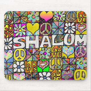 Retro 60 s Psychedelic Shalom KÄRLEK Musmatta