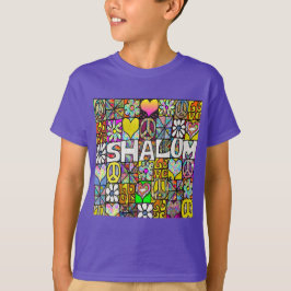 Retro 60 s Psychedelic Shalom KÄRLEK T-Shirt