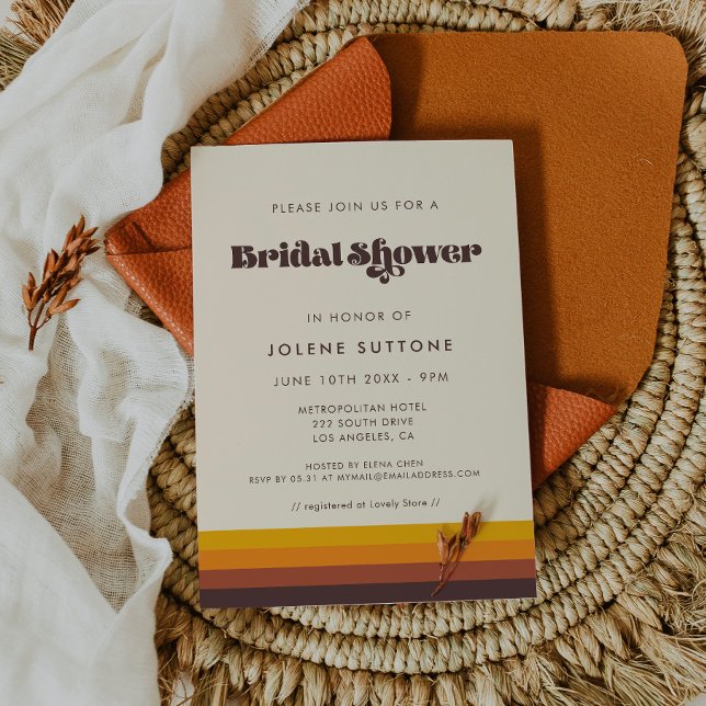 Retro 60-sekunders vintage färg Möhippa Inbjudningar (Skapare uppladdad)