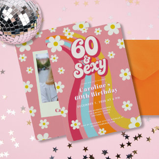 Retro 60 & Sexig 60-årsfest Inbjudningar