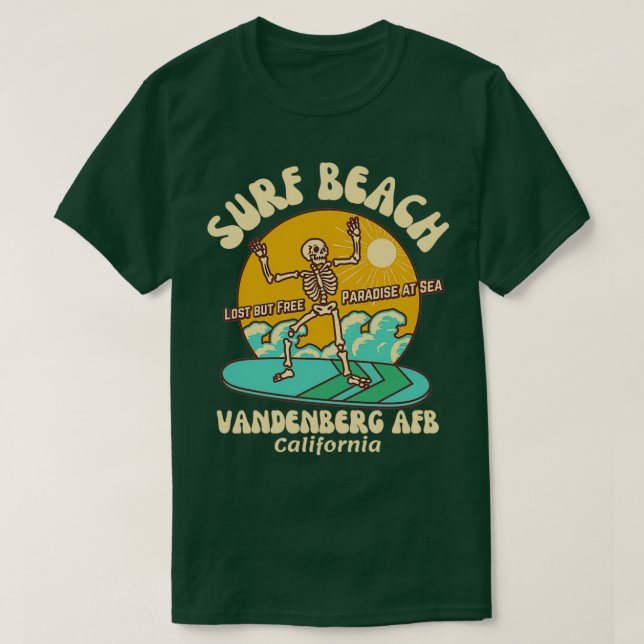 Retro 60 Surfa Beach Vandenberg AFB California T Shirt (Design framsida)