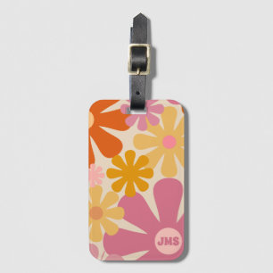 Retro 60-tal, 70-tal, estetiskt Blommönster Bagagebricka