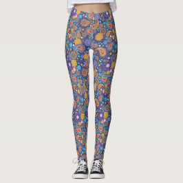 Retro 60-tal 70-tal Hippie Paisley Mönster Leggings