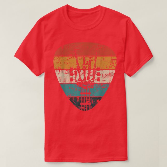Retro 60-tal 70-tal Rock and roll Skeleton Guitar  T Shirt (Design framsida)