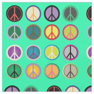 Retro 60-tal för Hippy färgrik fredstecken Tyg