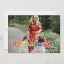 Retro 60-tal-foto för Hippie Roligt Glad helg Julkort