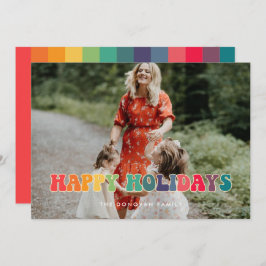 Retro 60-tal-foto för Hippie Roligt Glad helg Julkort