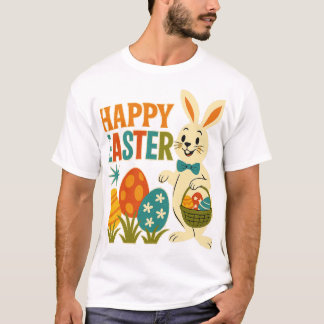 Retro 60-talet Glad påsk Bunny-2025 T Shirt