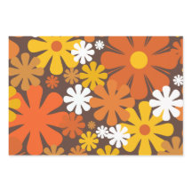 Retro 60-talets 70-årsjubileum Blommönster Brown o