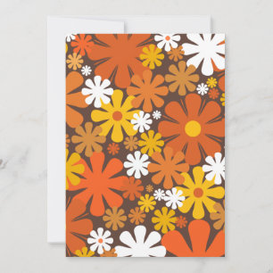Retro 60-talets 70-talets Orange för Blommönster o Inbjudningar