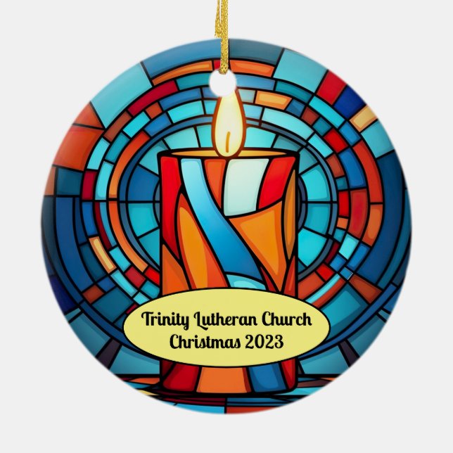 Retro 60-talets ljusminnesstund julgransprydnad keramik (Baksidan)