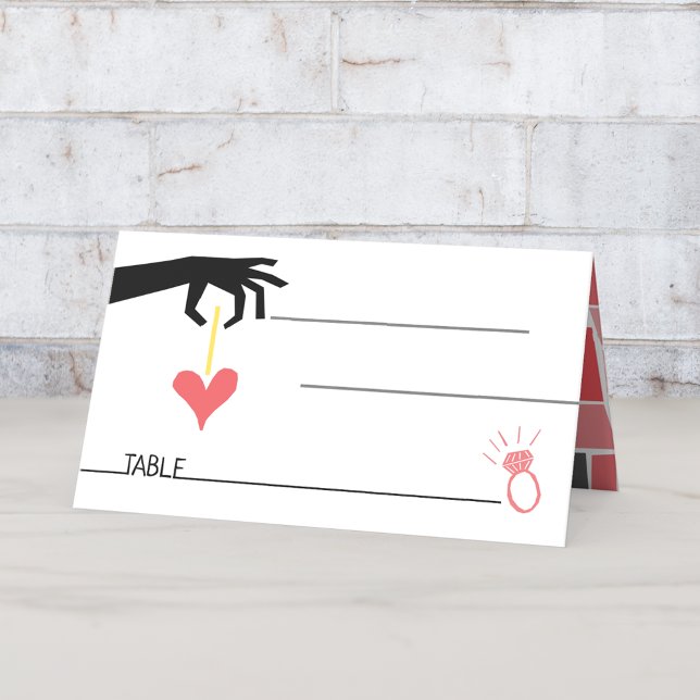 Retro-60-talets moderna geometriska Bröllop Placeringskort (Skapare uppladdad)