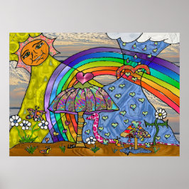 Retro 60-talets Poster Psychedelic Magic Svamp