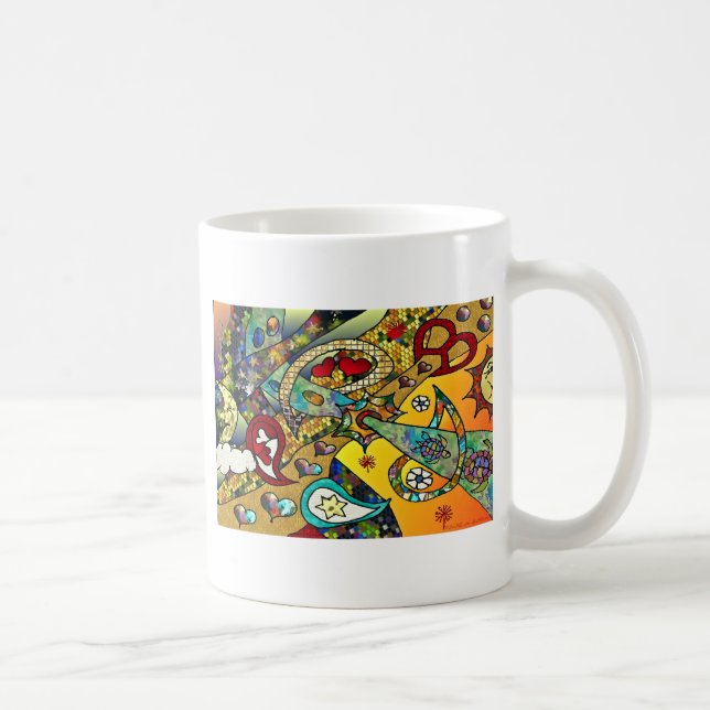 Retro 60-talets Psychedelic Cycle of Life Gifts Ap Kaffemugg (Höger)