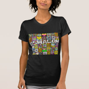 Retro 60-talets Psychedelic Shalom KÄRLEK Apparel  T-shirt