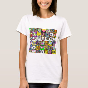Retro 60-talets Psychedelic Shalom KÄRLEK Apparel  Tee Shirt