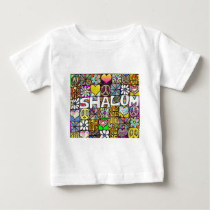 Retro 60-talets Psychedelic Shalom KÄRLEK Apparel Tee Shirt