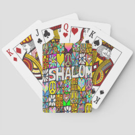 Retro 60-talets Psychedelic Shalom KÄRLEK-uppspeln Casinokort