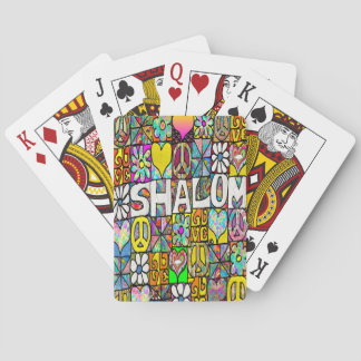 Retro 60-talets Psychedelic Shalom KÄRLEK-uppspeln Casinokort