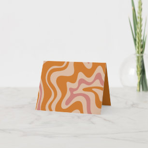 Retro 60-talets Psychedelic Swirls Orange Rosa Kort