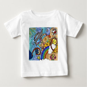 Retro 60-talets psykodelic på skannerskorgen t shirt