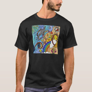 Retro 60-talets psykodelic på skannerskorgen t-shirt