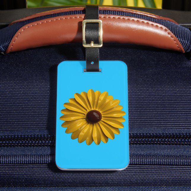 Retro 60-talets solrosblomma Daisy Flower Mode Jew Bagagebricka (Framsida Insitu 2)
