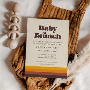 Retro 60-talets Vintage Baby Brunch för Mid Centur Inbjudningar
