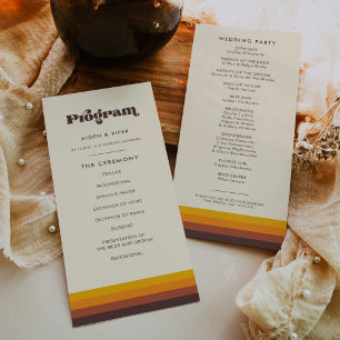 Retro 60-talets Vintage Bröllop Program