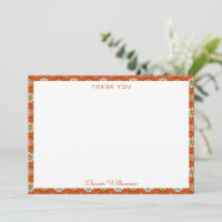 Retro 60-tals Blommor Orange Rosa Bröllopsfest Anp